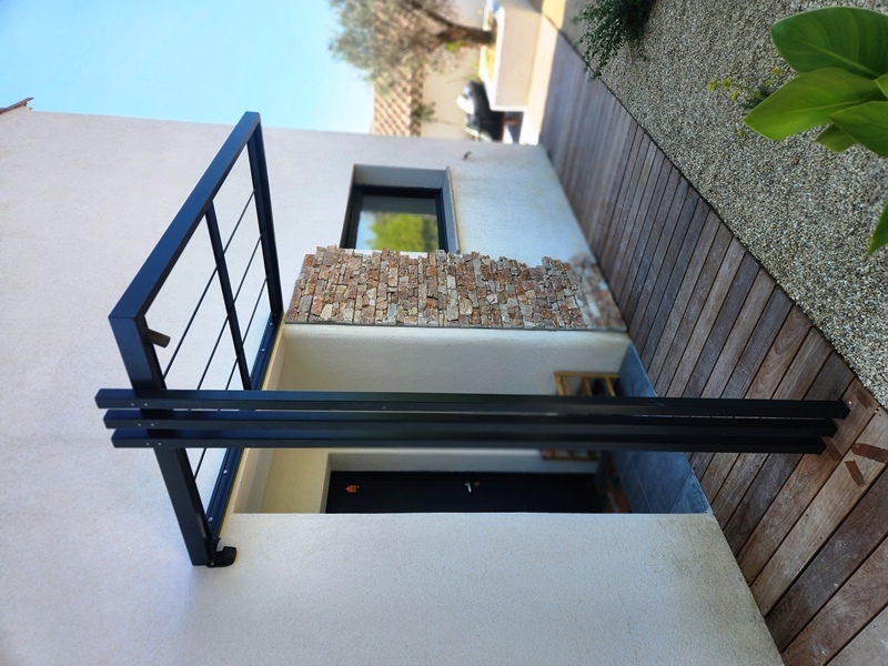 auvent entrée tube 80x40, 2000x1200 ht 3000 thermo